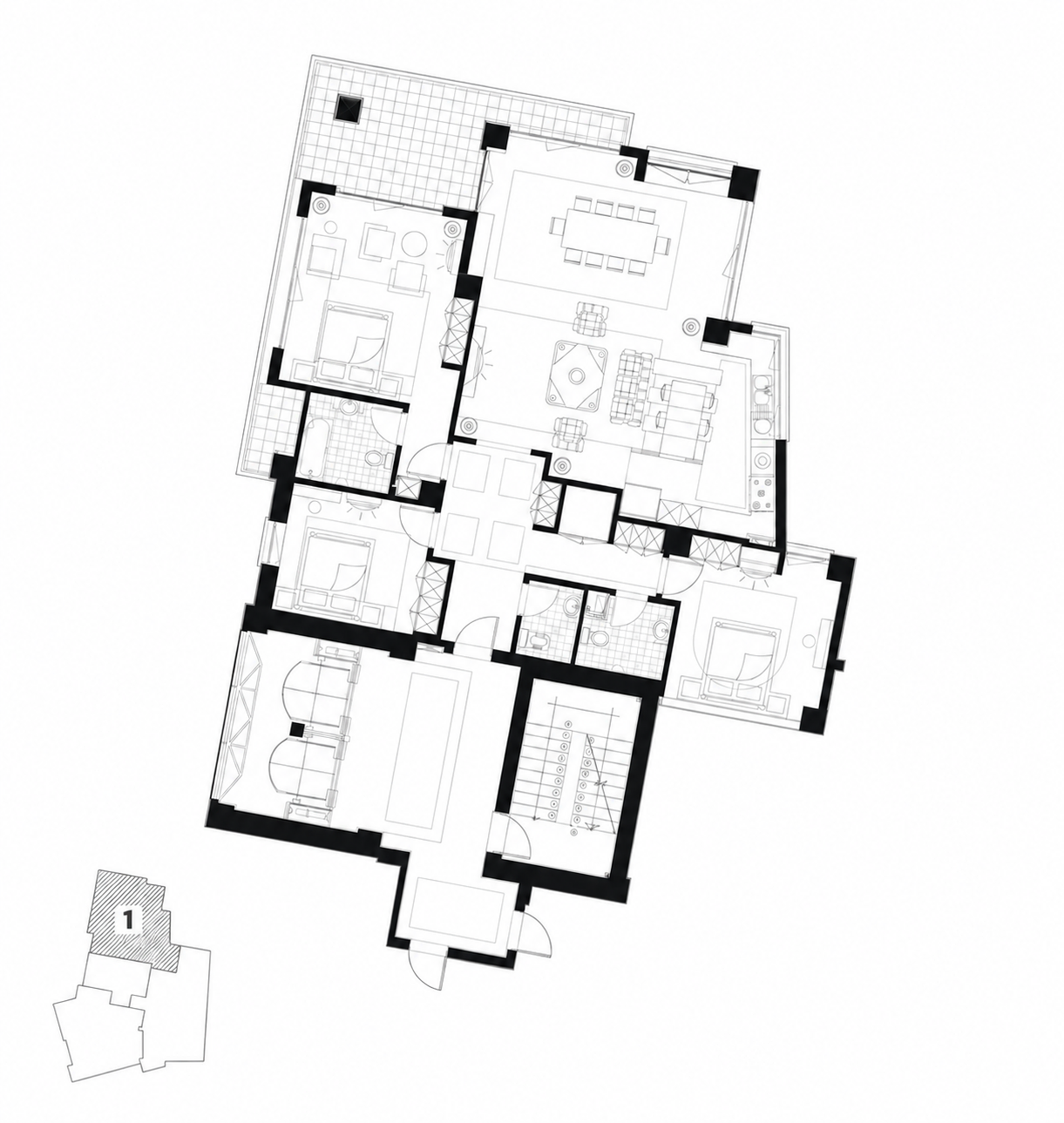 Architectural floor plan for Type 1