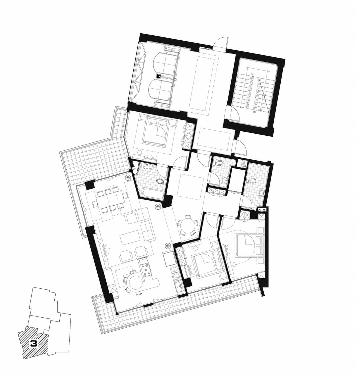 Architectural floor plan for Type 3